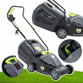 Elektrická Kosačka 1200 W Nac Indukčný Motor 32 CM Vyhadzovanie Zadného Koša