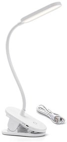 Aigostar - LED Stmievateľná nabíjacia stolná lampa s klipom LED/2,5W/5V 1200mAh biela