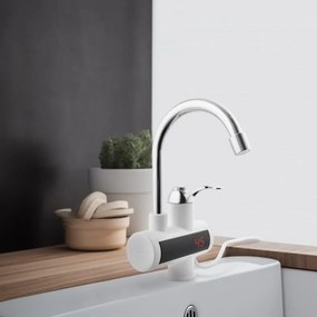 Erga Hiteo, LCD elektrický prietokový okamžitý ohrievač vody 3600W, chrómová-biela, ERG-YKA-BZ.HITEO