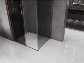 Mexen Velar, sprchový kút s posuvnými dverami 110 x 80 cm, 8mm šedé sklo, ružové zlato, 871-110-080-41-60