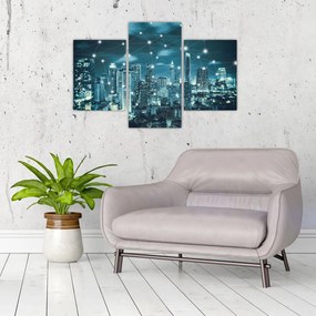 Obraz žiariaceho veľkomesta (90x60 cm)