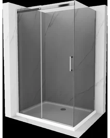 Mexen Omega sprchová kabína, posuvné dvere 110 x 70 cm, grafitová čierna, chrómová + závesný bidet Flat, bialy