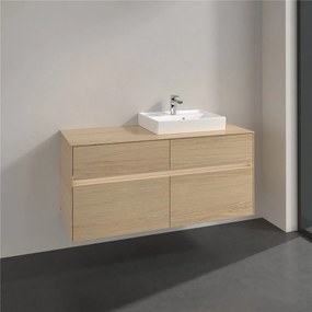 VILLEROY &amp; BOCH Collaro závesná skrinka pod umývadlo na dosku (umývadlo vpravo), 4 zásuvky, s LED osvetlením, 1200 x 500 x 548 mm, Nordic Oak, C072B0VJ