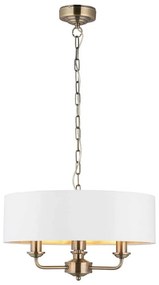 Endon 98934 - Luster na reťazi HIGHCLERE 3xE14/40W/230V biela/mosadz