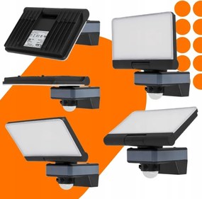LED reflektor so snímačom pohybu a súmraku LED/44W/230V 4200K IP54 čierna
