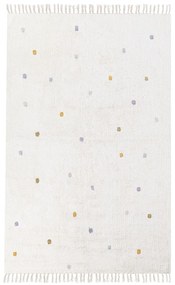 Bavlnený koberec s bodkami 140 x 200 cm krémová biela ASTAF Beliani