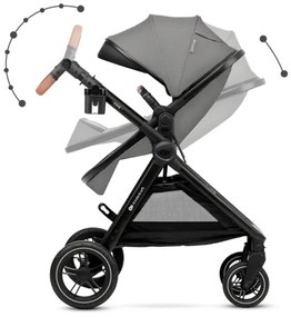 KINDERKRAFT - Kombinovaný kočík 3v1 ESME Moonlight grey + autosedačka MINK PRO