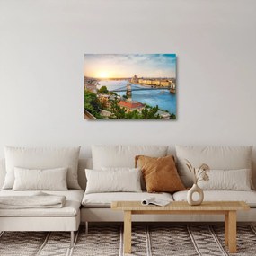 Sklenený obraz mesta Budapešť s riekou (70x50 cm)