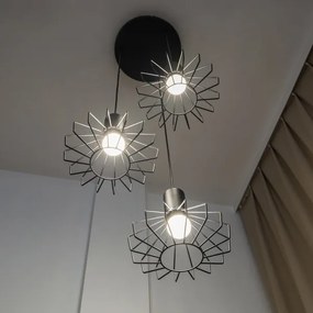 Luster na lanku SOLANO 3xE27/15W/230V čierna/lesklý chróm