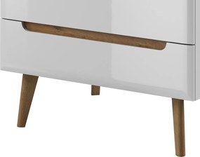 Šatníková skriňa Nordi, dub riviera/bielylesk