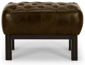 furniture-nabytek.cz - Masívny taburet Chesterfield Kingsfield z pravej kože, hnedý