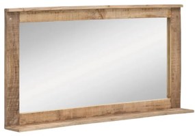 furniture-nabytek.cz - Masívne kúpeľňové zrkadlo Pune II z mangového dreva, lakované, prírodná farba – 124×65 cm