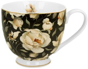 Porcelánový hrnček na nohe English Roses Black 530 ml
