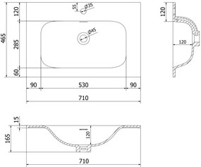 Mexen Orio, kúpeľňová skrinka 70 cm s umývadlom Vela, 1 zásuvka, šedá matná/biela matná, 91A10-07047-1-BF62-W23M01