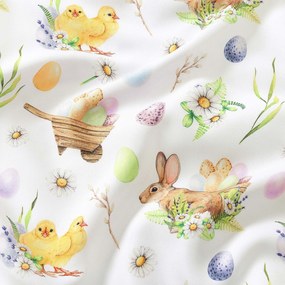 Goldea veľkonočná teflónová látka na obrusy - symboly veľkej noci 160 cm