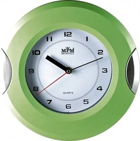 Nástenné hodiny MPM, 2506.4170 - zelená svetlá/strieborná, 27cm