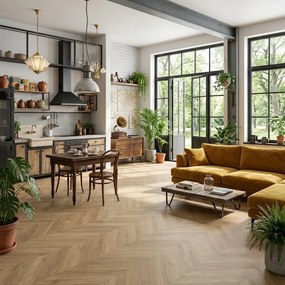 Gerflor, PVC podlaha - lino AladinTex Ultra 2346 Azay cream, na mieru, šíře 4m, hnedá, filc, chodba / predsieň