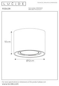 Lucide 09921/12/31 - LED Stmievateľné bodové svietidlo FEDLER 1xGU10/12W/230V biela