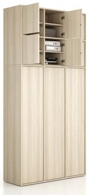 Nadstavba pre skrine FRAME, 6x dvere, 1299 x 450 x 854 mm, PUSH-lock, dub prírodný