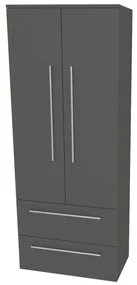 Mereo, Mereo Bino, kúpeľňová skrinka vysoká 163 cm, dvojitá, Multidecor, Šedá diamant, MER-CN699SEDD