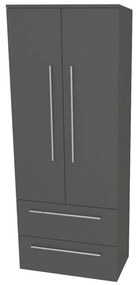 Mereo, Mereo Bino, kúpeľňová skrinka vysoká 163 cm, dvojitá, Multidecor, Šedá diamant, MER-CN699SEDD