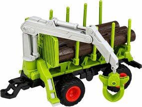 LEAN Toys Diaľkovo ovládaný traktor RC s lesným prívesom a drapákom na drevo v mierke 1:24