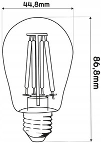 BERGE LED žiarovka E27 3W s teplým vláknom 2700K na girlandy