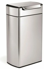 Hranatý dotykový kôš 40 l, nerez