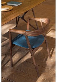 Modrá/hnedá jedálenská stolička Muna – Gazzda
