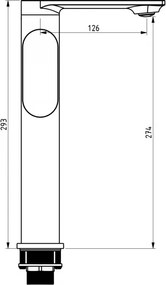 Mexen Milo - Vysoká umývadlová batéria, čierna, 71315-70