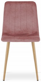 Ružová zamatová stolička LAVA