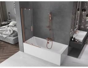 Mexen Velar, 2-krídlová posuvná vaňová zástena 90 x 150 cm, 8mm číre sklo, medená matná, 896-090-000-01-65