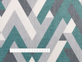 Biante Zamatový štvorcový obrus Tamara TMR-026 Zeleno-sivý designový cik-cak 50x50 cm