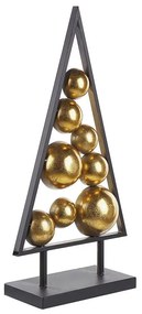 Kovová figúrka vianočného stromčeka v čiernej a zlatej farbe RANUA Beliani