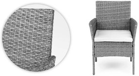 ZÁHRADNÝ SET CONO SLIM ŠEDÝ 2 x STOLIČKA + STOLÍK