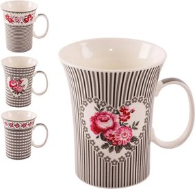 Porcelánové hrnčeky ROSE 360 ml 4 ks