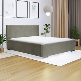 Čalúnená posteľ s úložným priestorom a matracom KOOL 160 x 200 cm Svetlo hnedá