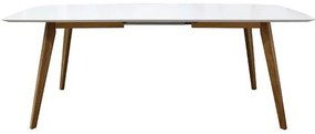 Rozkladací jedálenský stôl base 160 (205) x 95 cm biely MUZZA