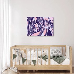 Sklenený obraz - Abstraktné ženy (70x50 cm)