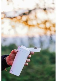 Biely cestovný termohrnček Vialli Design Fuori, 400 ml