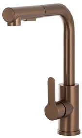 Gamma Side 2, stojanková drezová batéria s výsuvným výtokom h-300, medená matná, GMA-BSE2-BRGD