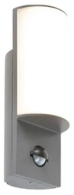 Moderná vonkajšia nástenná lampa tmavosivá s pohybovým senzorom - Harry