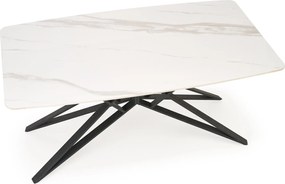 Rozkladací jedálenský stôl Alfredo 160/240 cm biely mramor/čierny
