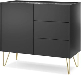 Komoda Harmony Va KSZ 97 cm čierna/čierny mramor