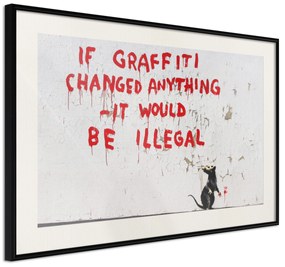 Artgeist Plagát - Quotes Graffiti [Poster] Veľkosť: 60x40, Verzia: Čierny rám s passe-partout