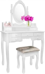 Toaletný stolík + taburetka | biely