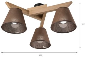 Brilagi - LED  Prisadený luster ANTHONY 3xE14/40W/230V dub/hnedá