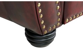 furniture-nabytek.cz - Masívne kreslo Chesterfield Hereford z pravej kože, červené – 112×96×94 cm