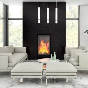 Závesné svietidlo Joker, 3x biele kovové tienidlo, w/ch