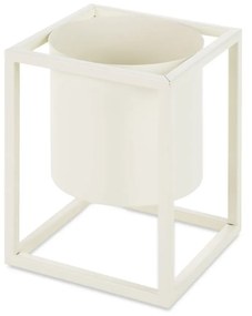 KOVOVÝ KVETINÁČ SO STOJANOM 15X20 CM BIELA